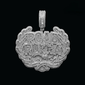 Hip Hop hommes pendentif Moissanite diamant pendentif VVS étincelant bijoux fins cadeau de mariage mode charme 925 en argent Sterling - Product Image 2