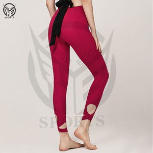 Pantalones de Yoga Transpirables Personalizados para Mujer, Leggings de Color Sólido de Secado Rápido con Bolsillo y Alta Elasticidad - Product Image 3