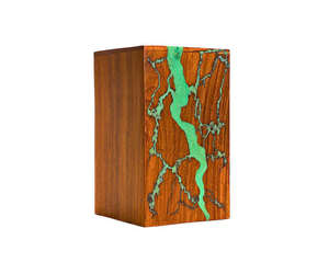 Handcrafted Wooden Cremation Urn Resin Inlay Personalized Memorial <b>Keepsake</b> - Product Image 5