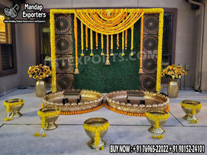 Decoraciones Tradicionales para Bodas al Aire Libre, Decoración para Ceremonias Tel Baan en Bodas del Sur de la India, Incluyendo Ceremonias de Haldi y Pithi - Product Image 3
