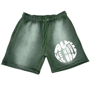 Pantalones cortos lavados con ácido de alta calidad para hombre, ropa de calle desteñida por el sol, pantalones cortos para correr para hombre con aspecto vintage - Product Image 5