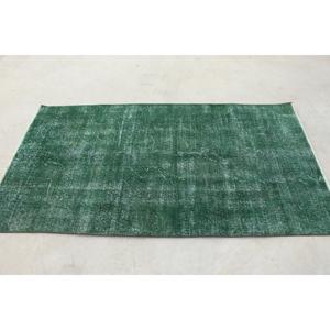 พรมวินเทจสไตล์ตุรกี ขนาด 3.6x6.5 ฟุต พรมตกแต่งลายกราฟิกสีเขียวขาว ทำจากขนสัตว์ - Product Image 2