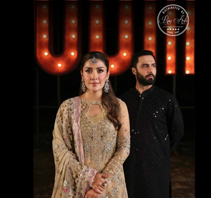 2025 nureh ชุดเดรสผ้าชีฟอง4ชิ้นตกแต่งและปักลายหรูหราพร้อมชุด dupatta pakistani salwar kameez - Product Image 5