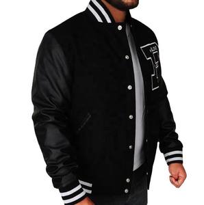 Veste universitaire OEM de haute qualité pour hommes avec broderie en chenille et manches en cuir Letterman de baseball personnalisé pour les grandes tailles - Product Image 6