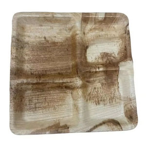Plato cuadrado de areca natural de 10 pulgadas Platos fáciles de servir de 4 compartimentos para fiestas - Product Image 1