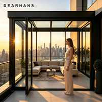 Solarium, véranda, mur de solarium, toit en verre teinté, verre sans cadre résistant aux ouragans, isolé, pour villa, patio, kit complet