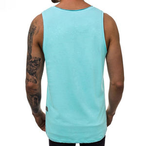 Camiseta sin mangas de gimnasio para hombre de algodón/fibra de bambú de gran tamaño, camisetas transpirables de talla grande con estampado personalizado y bordado 3D - Product Image 2