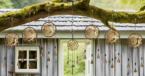 Antique Outdoor Hanging Metal <b>Bell</b> Wind <b>Chime</b> Handmade Sun Moon Wind <b>Chime</b> for Balcony Decorative Garden Ornaments - Product Image 2
