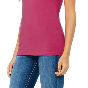 Airlume-Camiseta ajustada para mujer, Camiseta de algodón 100% de longitud corporal más larga con cinta para los hombros, anillo peinado y hilado de 32, 4,2 oz de baya - Product Image 5