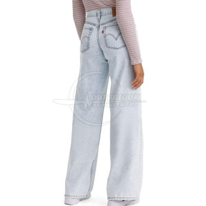 New Design Women Wide Leg Jeans Pant Light <b>Weight</b> Plus Size Wide Leg Jeans Pant <b>For</b> <b>Sale</b> In Adult Size - Product Image 3