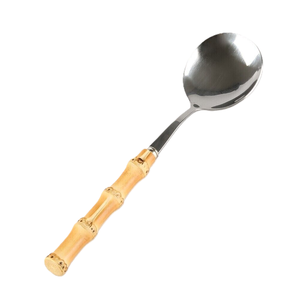 Cuillère en acier inoxydable à tendance de luxe classique excellente poignée en bambou hôtel maison ustensiles de cuisine artisanat utilisé - Product Image 2