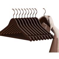 Cintre en bois massif anti-déformation à épaule large unique, avec crochet pivotant antidérapant, pour armoire et salon
