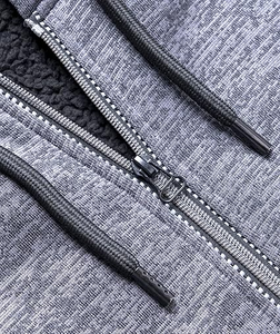 Luxury Plain Winter 100% Cotton Blend Fleece Thick Heavyweight Cropped Double Zipper Custom Zip Hoodie - Product Image 6