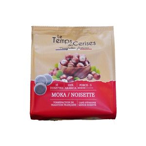 Capsules de café aromatisées à la noisette compatibles Senseo – Pack de 16 capsules par Le Temps des Cerises, certifiées IFS - Product Image 1