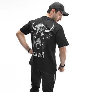 Bull Oversized Baumwoll-T-Shirt – Leichtes, Siebdruck-bedrucktes, einfarbiges T-Shirt - Product Image 1
