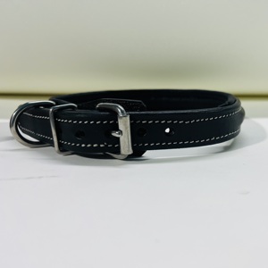 Collier de chien en cuir véritable avec laisses Colliers pour animaux de compagnie Laisses et harnais Collier de chien de marche Boucle en laiton - Product Image 1