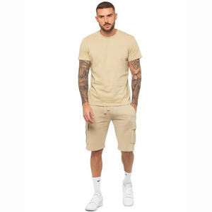 Meilleur prix Ensemble t-shirt et short en coton pour hommes pour l'été Style décontracté respirant - Product Image 1