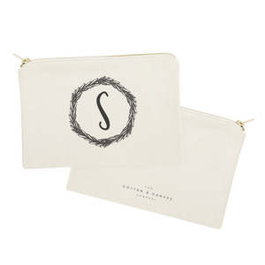 Sac de rangement pour maquillage personnalisé portable avec motif de couronne, trousse de maquillage de voyage avec motif de lettres - Product Image 2