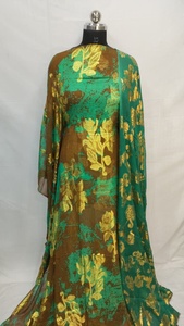 Ensemble Dashiki à manches longues en tissu respirant, brodé et gaufré de fleurs parfumées violettes, original Maqbal Dirac, pour l'été et le printemps - Product Image 3