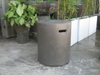 Tabouret rond moderne en béton fibré gris, imperméable, pour l'extérieur, tabouret d'appoint pour le jardin, pour les meubles de patio