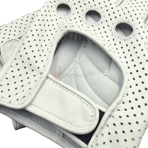 Gants en cuir demi-doigt personnalisés de haute qualité hommes femmes hiver chaud doux confortable mode conduite fournisseur de vêtements quotidiens - Product Image 2