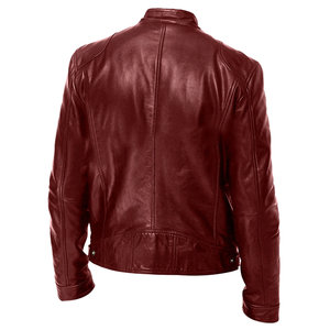 OEM <b>Long</b> <b>Men's</b> Genuine Leather Varsity <b>Jacket</b> Stand Collar Cow Skin Hooded Vintage Style Wholesale - Product Image 6
