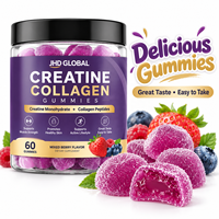 Gummies de créatine et de collagène OEM avec créatine monohydrate, peptides de collagène hydrolysés, complément nutritionnel sportif pour femmes