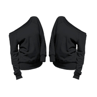 Top confortable à épaules dénudées avec manches complètes T-shirts en coton pour femmes Logo personnalisé et conception