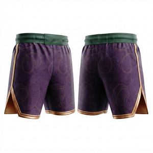 Shorts de compression MMA pour hommes, bleu, imprimé géométrique par sublimation, évacuation de l'humidité, coupe athlétique, vêtements d'arts martiaux mixtes - Product Image 2