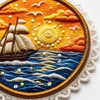Patch brodé 3D rond en relief avec dentelle à sequins pour la décoration de vestes en jean, jeans, chapeaux et sacs à dos