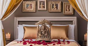 Estatua de ídolo de Ganesh, escultura decorativa de Dios hindú Murti, colgante de pared de latón para el hogar, pieza de exhibición, Vertical de aluminio moderno duradero - Product Image 3