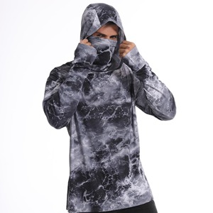 Sudadera con capucha de pesca de rendimiento de poliéster de secado rápido con impresión por sublimación de MOQ bajo personalizada, camisa de pesca con capucha UPF 50, gran oferta - Product Image 1