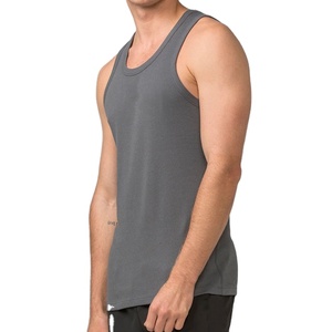 Camiseta sin mangas ajustada vintage personalizada 2026 para hombre, de canalé elástico, transpirable, para fitness, yoga y entrenamiento, estilo jersey de corte largo. - Product Image 4