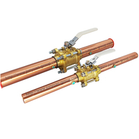 Vanne à boisseau sphérique pour gaz médical ANSI NFPA 99, en laiton 3PC, pour oxygène médical, à double port, avec support de montage et poignée verrouillable