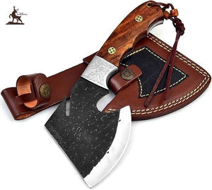Handmade Custom Industrial Grade Bushcraft Fixed Blade <b>Axe</b> High Carbon Steel with Rose Wood <b>Handle</b> Personalized - Product Image 2