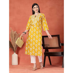 Haut pour femme en popeline de coton respirante, coupe droite, imprimé floral cachemire, col en V, broderie au fil, taille XL - Product Image 1