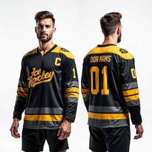 Obtenez des maillots de hockey sur glace personnalisés, des maillots de sport sublimés en sergé cousus en gros, des vêtements de hockey de haute qualité - Product Image 5