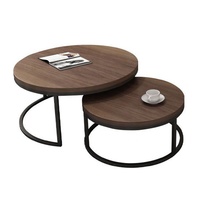 Table basse ronde en bois de salon en cercle rustique moderne