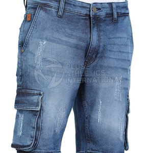 Pantalones Cortos de Mezclilla para Hombre con Corte Ajustado Moderno para Vacaciones y Atuendos Casuales, Pantalones Cortos de Mezclilla para Hombre de Estilo Clásico Hechos en Pakistán - Product Image 3