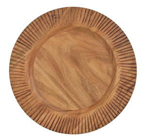 สินค้าขายดี จานไม้สำหรับเสิร์ฟอาหารและผลไม้ รูปทรงกลม ทำจากไม้กระถินเทศ ดีไซน์สวยงาม ผลิตโดยผู้ผลิตมืออาชีพ - Product Image 5