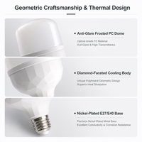 Ampoule LED en forme de T à facettes taillées au diamant 5W-60W, E27 B22 AC85-265V, prisme polyédrique, ampoule LED décorative en forme de T pour salle d'exposition, café
