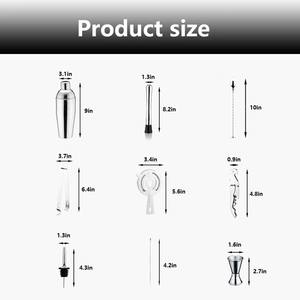 ชุดเครื่องมือบาร์สเตนเลสสตีลครบชุดพร้อมขาตั้งไม้ ชุดเชคเกอร์ค็อกเทลระดับมืออาชีพ ทนทาน ทันสมัย สำหรับบาร์ที่บ้าน - Product Image 3