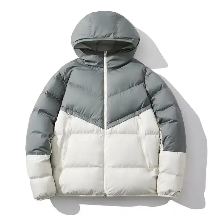Grosir mantel bulu angsa pria Logo hangat khusus musim dingin luar ruangan jaket gelembung Puffer Jacket jaket Puffer untuk pria