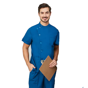 Uniformes de manga corta para hombre y mujer, uniformes de hospital con cierre de botón de cuello, uniformes para el trabajo - Product Image 6