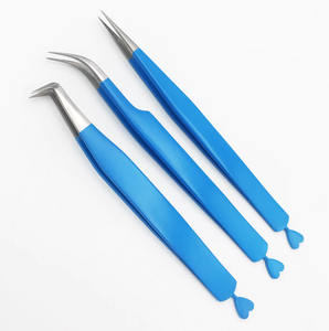 Pinzas de extensión de pestañas de Color personalizado de alta calidad, diseño de agarre de corazón de acero inoxidable, herramienta de belleza sostenible, marca personalizada - Product Image 4