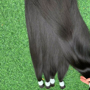 Precio de fábrica Color claro #4 Extensiones de cabello Remy natural Recto Onda de cuerpo profundo Trama de cabello virgen a granel Color claro Teñido Negro - Product Image 4