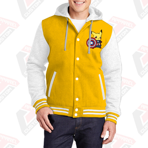 Chaqueta universitaria cálida y elegante para hombre con capucha 100% algodón polar bordado Technics Impresión digital teñido liso para invierno - Product Image 4