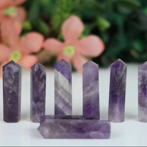 Tour de crayons en améthyste polie artisanale de qualité supérieure en gros avec des propriétés métaphysiques pour les objets de collection d'art MUNTAHA AGATE - Product Image 2