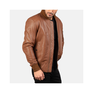 Wholesale Custom Winter Leather <b>Jacket</b> for Men 2023 Custom Bomber <b>Jacket</b> Slim Plus Size Design - Product Image 5