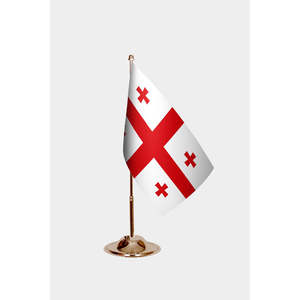 Drapeaux de table de Géorgie imprimés numériquement avec mât en aluminium - Product Image 2